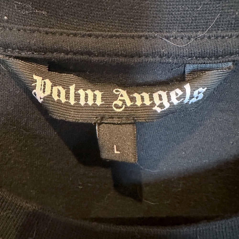 Palm angels men’s L black t-shirt with rainbow palms print